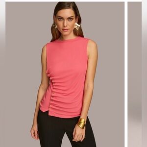 Donna Karan New York Women’s Button Trim Sleeveless Top in Rose Quartz Size XL